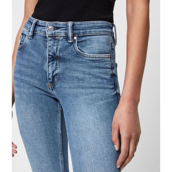 ALLSAINTS Dax High-Rise Stretch Skinny Jeans Size 25 - Picture 2 of 12